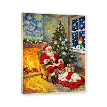 Imagem de Moldura de champanhe. Pôster de Natal de casa de fazenda, impressão de férias de núcleo de inverno, decoração de parede de Natal vintage para decoração de casa de fazenda e quarto de galeria. A46. 70