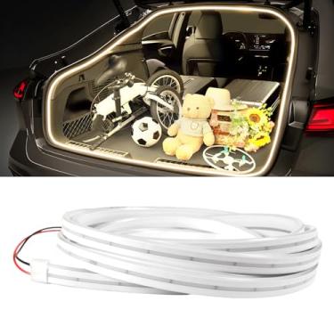 Imagem de KaiDengZhe Tiras de luz de porta-malas de carro, tira de LED de corte flexível para porta-malas à prova d'água, tiras de luzes internas de LED universais para caminhões SUV, liga/desliga automático