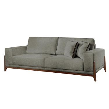 Imagem de Sofá Fixo Magnus 4 Lugares Luxo 2,30m Castellar Móbile Linho Cinza