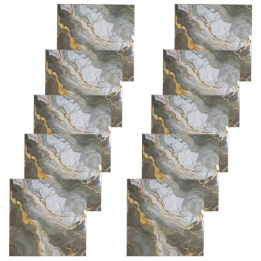 Imagem de Placa Adesiva Marmore 3D Kit 10 uni Obra Reforma Autocolante Cozinha Banheiro Quarto Casa Escritorio Painel Moderno