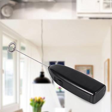 Imagem de Batedor Elétrico de Leite para Cozinha Espumador Café Misturador Ovos Portátil Multifuncional ABS e Aço Inoxidável Fácil Operar Limpar Utensílio Bebid