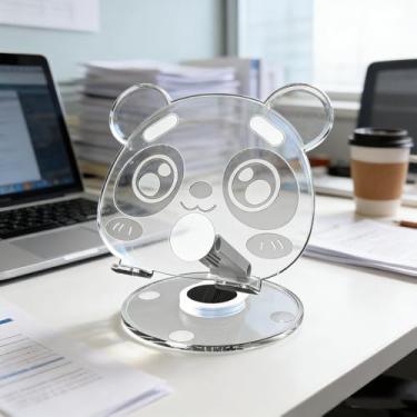 Imagem de Suporte ajustável para celular Panda Pata, suporte de telefone para mesa, suporte de telefone dobrável, com base de acrílico resistente (branco)