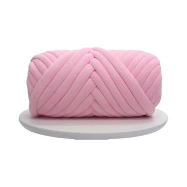 Imagem de Fio Super Veludo Grosso De 1KG 1000G Branco Para Tricô Manual, Coberto