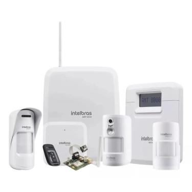 Imagem de Kit Amt 8000 S/ Fio Sensores Gprs Teclado E Sirene Intelbras