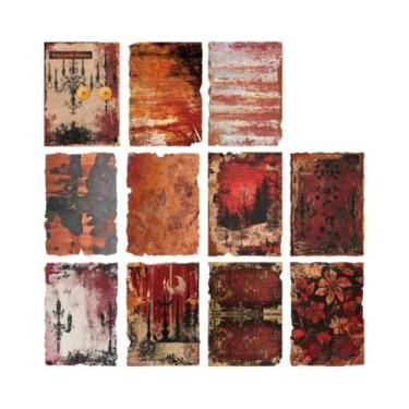 Imagem de Papel Vintage Efeito Ferrugem 30 Folhas Para DIY, Planner, Diário Arte