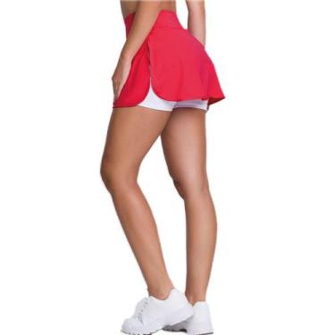Imagem de Short Saia Feminino Fitness Academia Esportes Selene, Rosado, M