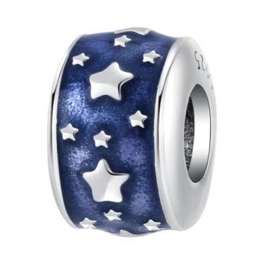 Imagem de Pingentes De Astronauta E Lua Com Céu Estrelado Azul Para Pulseiras, C