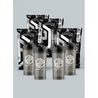 Imagem de Kit 4X Whey Protein 100% 32g de Proteína 2Kg + 4X Coqueteleira 600ml -