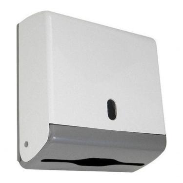 Imagem de Dispenser para Papel Toalha Interfolha Toalheiro Junior 2 Ou 3 Dobras Branco Higipack