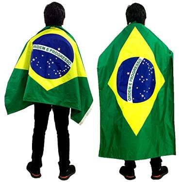 Imagem de Bandeira do Brasil de Tamanho Grande da Marca Minha Bandeira com Cores nos Dois Lados