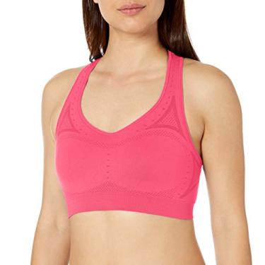 Imagem de Sutiã esportivo com costas nadador sem costura com suporte moderado CoolDRI com absorção de umidade, Razzle Pink, P