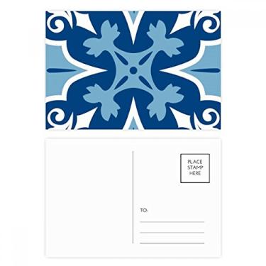 Imagem de Marrocos Decorativa Flor Azul Ilustração Cartão Postal Cartão Cartão Cartão Cartão de Felicitação