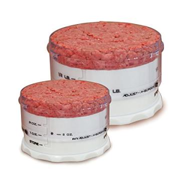 Imagem de KitchenArt Conjunto de prensa de hambúrguer, plástico, 2 peças, branco