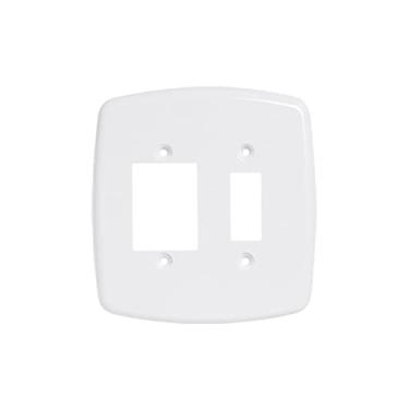 Imagem de Placa 4x4 para 1 interruptor de 3 teclas + 1 interruptor de 1 tecla - cor branca