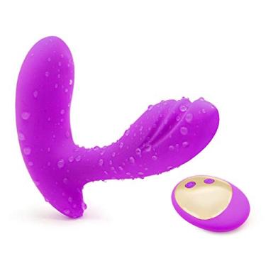 Imagem de Lambendo Dildo Vibrador Ponto G Estimulação do Clitoris, À prova d'agua e Recarregavel por USB, Varios Modos de Vibração RG8