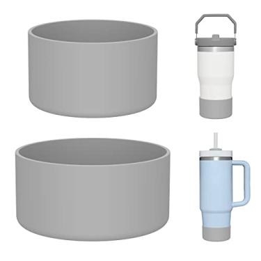 Imagem de Bota de silicone de 2 peças para copo Stanley, reduz o ruído e protege o fundo da garrafa – Serve para Stanley Quencher 1,134 g e IceFlow 590 ml