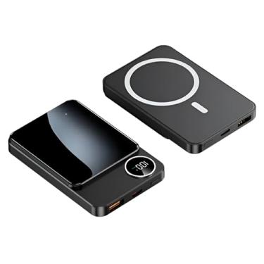 Imagem de Carregador Portátil (Power Bank) Magnético Ultrafino sem fio por indução Carregamento Rápido de 10000mAH Compatível com Celulares - YD43
