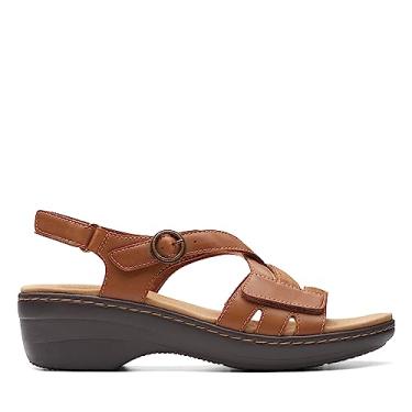 Imagem de Clarks Sandália masculina Merliah Bonita Wedge, Couro bronzeado, 9