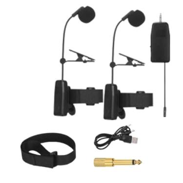 Imagem de Generic Clipe no microfone condensador instrumental Microfone sax com tira elástica violoncelo trompete instrumentos sem fio microfone, Microfone para Saxofone 20cm 2