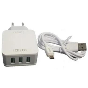 Imagem de Carregador Para Celular Com Fio V8 3 Usb 3.1 V8 Kd-606S Kaid - A.R Var
