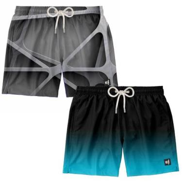 Imagem de kit 2 Bermuda Masculina Praia Estampada Musculação Surf Boardshort Ver