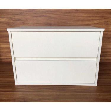 Imagem de Mesa de cabeceira suspenso com 2 gavetas 50x30x30 brancotx 1 unid. - B