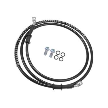 Imagem de Motoforti Mangueira de freio hidráulico para motocicleta, tubo de mangueira de óleo com proteção de mola para quadriciclo, motocicleta, motocross, corrida, 150 cm, preto, 1 conjunto de longa duração