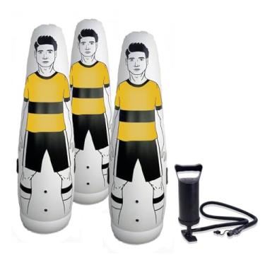 Imagem de TNZMART Manequim inflável de futebol de 1,8 m manequim de ar livre defensor de parede para treinamento boneco de copo com bomba (pacote com 3)