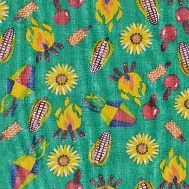 Imagem de Tecido Autocolante Junino 50x30cm - Verde - 1 unidade - Rizzo