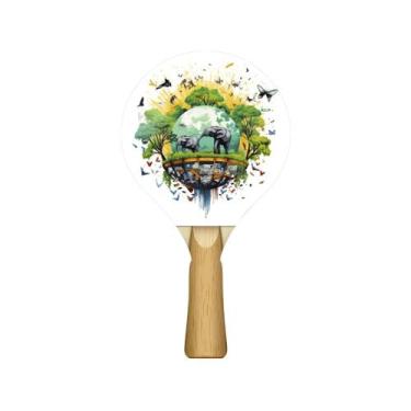 Imagem de Raquete para Tênis de Mesa 24,5x13,5 Kit 10un Mdf Madeira Adesivado - 