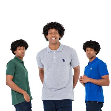 Imagem de 3 Camisas Gola Polo Masculina Original Oferta Imperdivel - Estilo Rei,