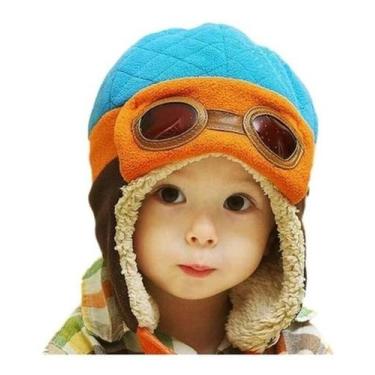 Imagem de Touca Gorro Piloto Aviador Bebês Infantil Tampão Orelha - sem marca