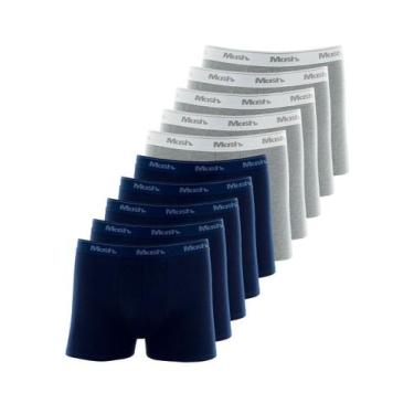 Imagem de Kit com 10 Cuecas Boxer Mash 170.26 Colorido, Azul marinho, G