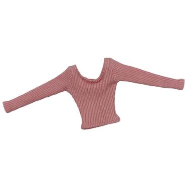 Imagem de Luwecf 1: 6 escala miniatura de manga longa Mini camisa básica casual para 12 '' , Rosa