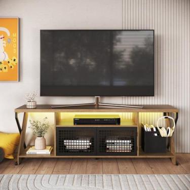 Imagem de Rack para TV 60 Polegadas Industrial Gamer com RGB 2 Portas - Placa e 