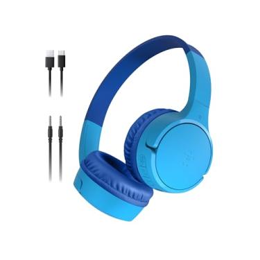 Imagem de Belkin SoundForm Mini - Fones de ouvido infantis Bluetooth sem fio com vida útil de bateria de 30H, limite de volume seguro de 85 dB, microfone embutido - Fones de ouvido infantis para iPhone, iPad,