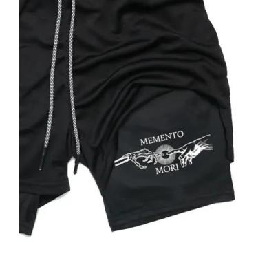 Imagem de Short de Compressão Masculino Memento Mori Com Bolso - SWAGON, Preto, 