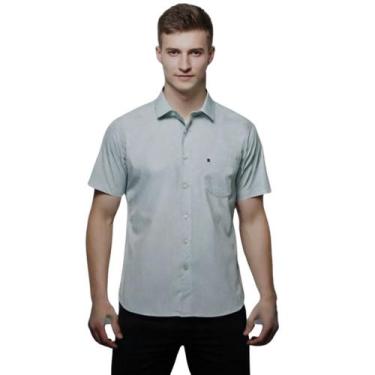 Imagem de Camisa Social Microleve Manga Curta Não Amassa Uniforme - C&C, Cinza, 