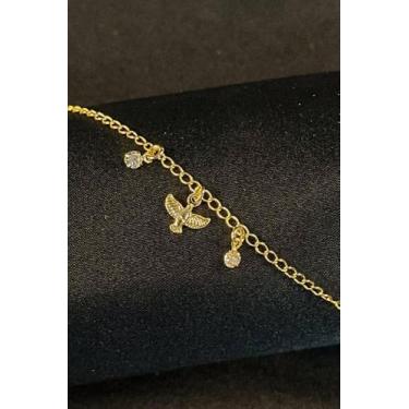Imagem de Tornozeleira com pingente de espirito santo banhado em ouro 18k - FLOR