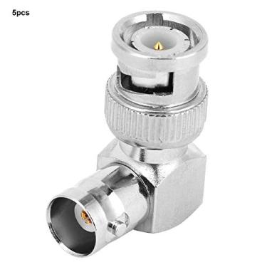 Imagem de 5pcs L Forma de 90 graus Brass BNC macho para fêmea Adaptador de fio de cabo coaxial Coaxial