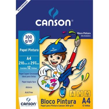 Imagem de Bloco Para Pintura 300g Canson A4 12 Folhas Ideal P/ Tinta