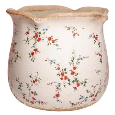 Imagem de Vasos de cerâmica para plantas, vaso de plantas vintage com orifício de drenagem, vaso de 15,5 cm para plantas de interior, vaso de flores com acabamento de esmalte rachado, vaso de cerâmica toscana