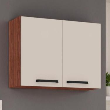 Imagem de Armário 2 portas 800 Ametista Nogueira Off White - Kits Paraná