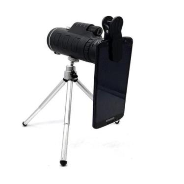Imagem de Luneta Monóculo Telescópio 40 X 60 Tático Com Tripé e Suporte de Celul