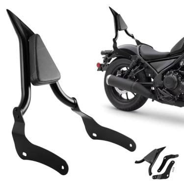 Imagem de Huabrve Sissy Bar para motocicleta, encosto de passagem de 61 cm, almofada traseira para Rebel 500 300, compatível com Honda CMX300 CMX500 2017-2024 Preto