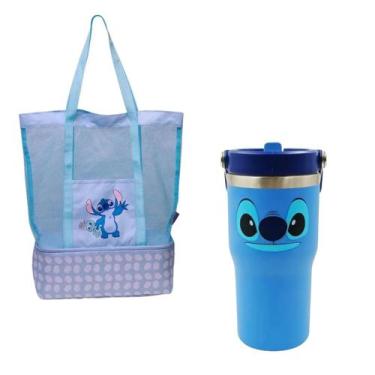 Imagem de Kit Stitch Bolsa Térmica + Copo Tumbler Disney Zona Criativa