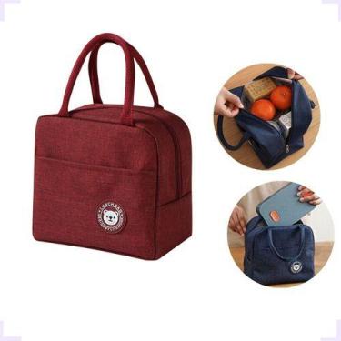 Imagem de Bolsa Térmica Com Alça Marmita Garrafa Porta Talheres Fit - HDL, Vinho