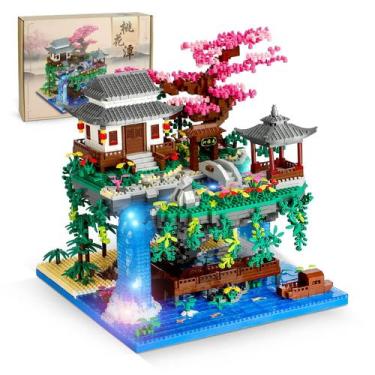 Imagem de Conjunto de blocos de construção NEWABWN Peach Blossom Pond Micro 3320