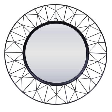 Imagem de Espelho Decorativo Redondo 40cm Vitrage Cazza Preto