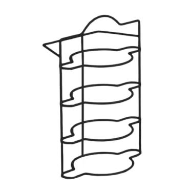 Imagem de FytStycale Prateleiras Extensíveis para, Organizador de Mesa de Cozinha, Economizador de Espaço, Resistente, Escorredor de Pratos, Escorredor de Pratos P, Preto 4 Camadas, Tamanho real